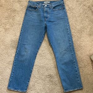 Levi's Wedgie Straight Leg Blue Denim Jeans Size W29/L28